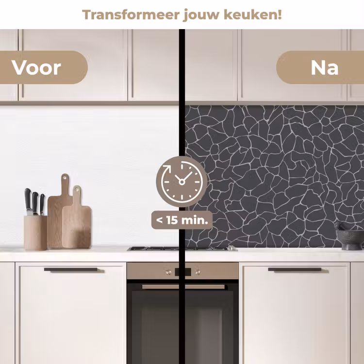 Keuken achterwand - Design - Geometrie - Zwart — 2