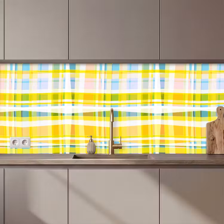 Keuken achterwand - Geel - Patroon - Zomer — 1