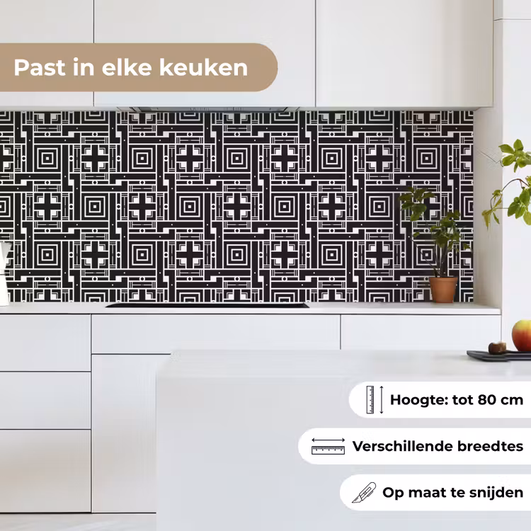 Keuken achterwand - Geometrie - Patroon - Zwart — 4