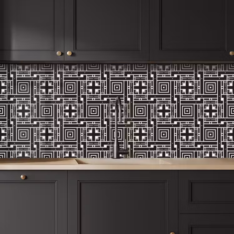 Keuken achterwand - Geometrie - Patroon - Zwart — 6