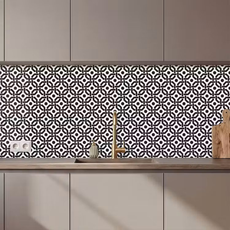 Keuken achterwand - Zwart - Geometrie - Design — 1