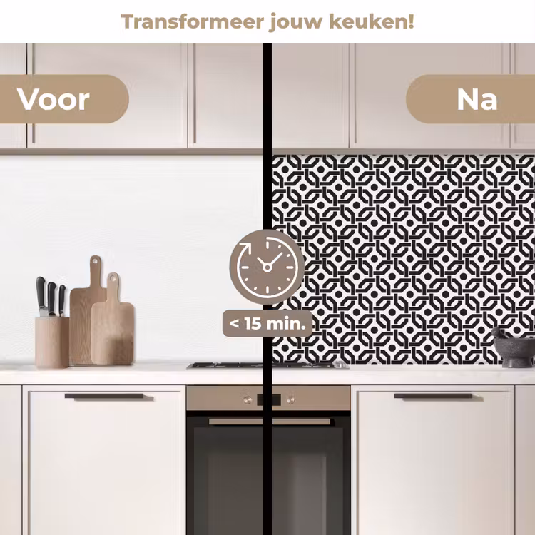 Keuken achterwand - Zwart - Geometrie - Design — 2