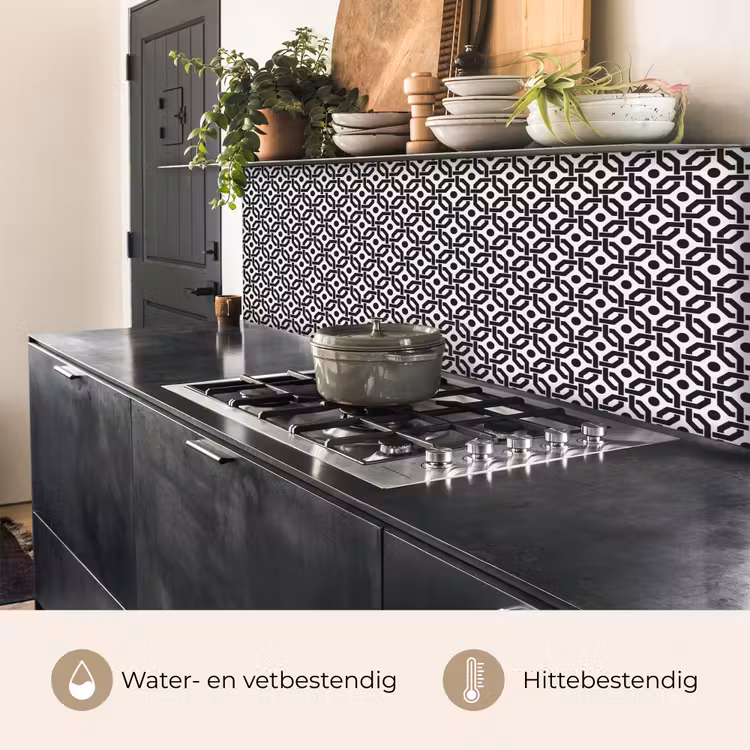 Keuken achterwand - Zwart - Geometrie - Design — 3
