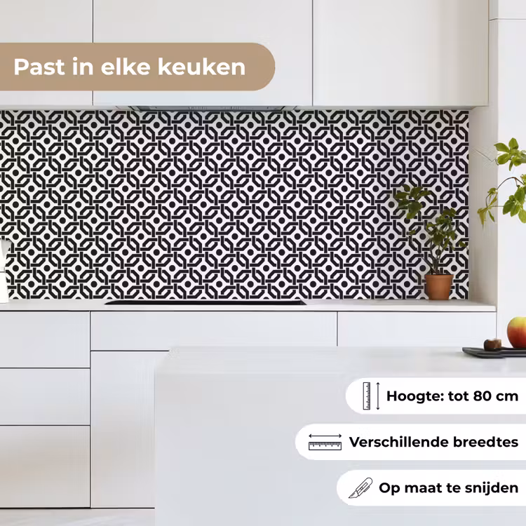 Keuken achterwand - Zwart - Geometrie - Design — 4
