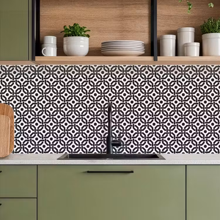 Keuken achterwand - Zwart - Geometrie - Design — 5