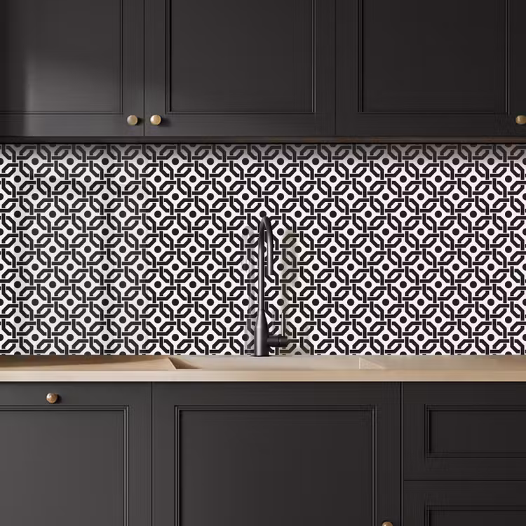 Keuken achterwand - Zwart - Geometrie - Design — 6