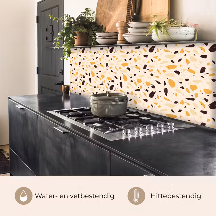 Keuken achterwand - Terrazzo - Patroon - Geel - — 3