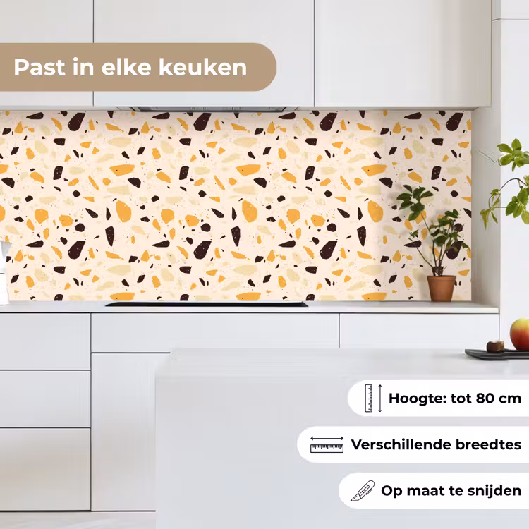 Keuken achterwand - Terrazzo - Patroon - Geel - — 4