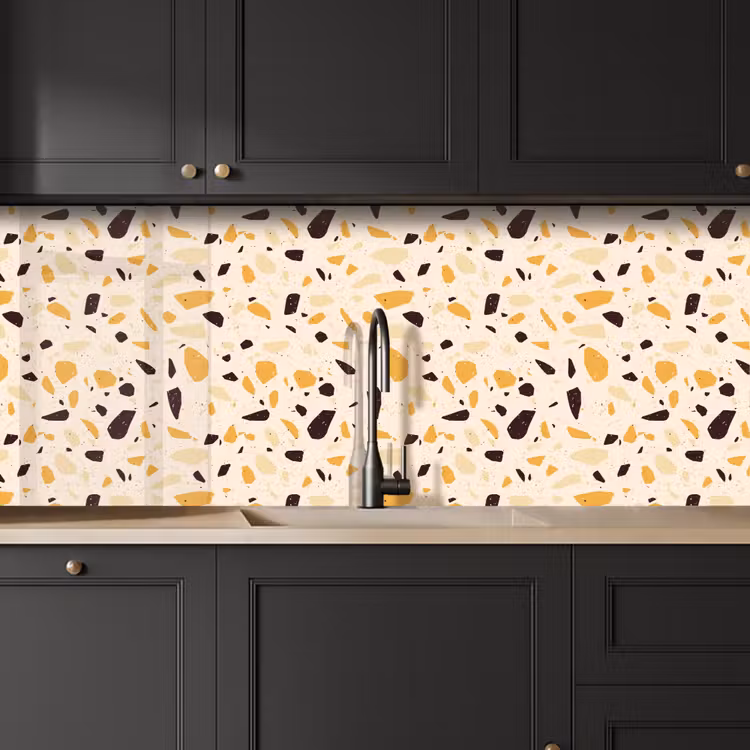 Keuken achterwand - Terrazzo - Patroon - Geel - — 6