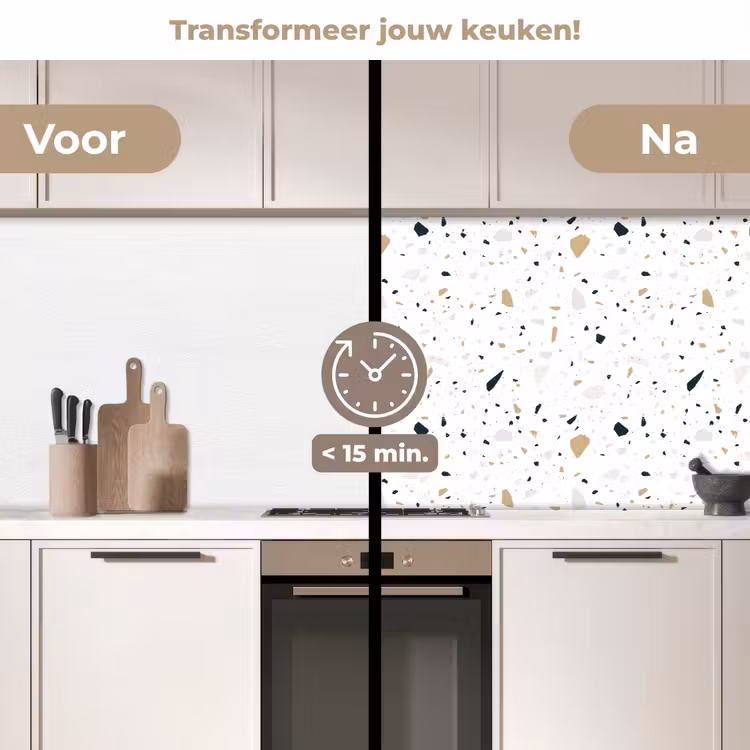 Keuken achterwand - Terrazzo - Patroon - Wit - Neutraal — 2