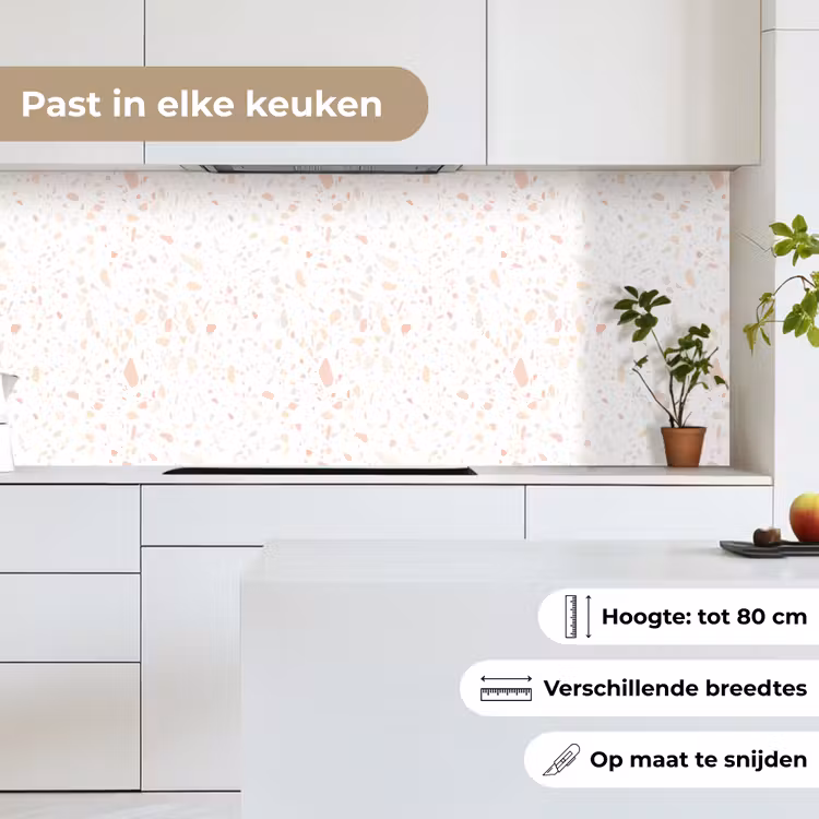 Keuken achterwand - Terrazzo - Patroon - Wit - Perzik — 4