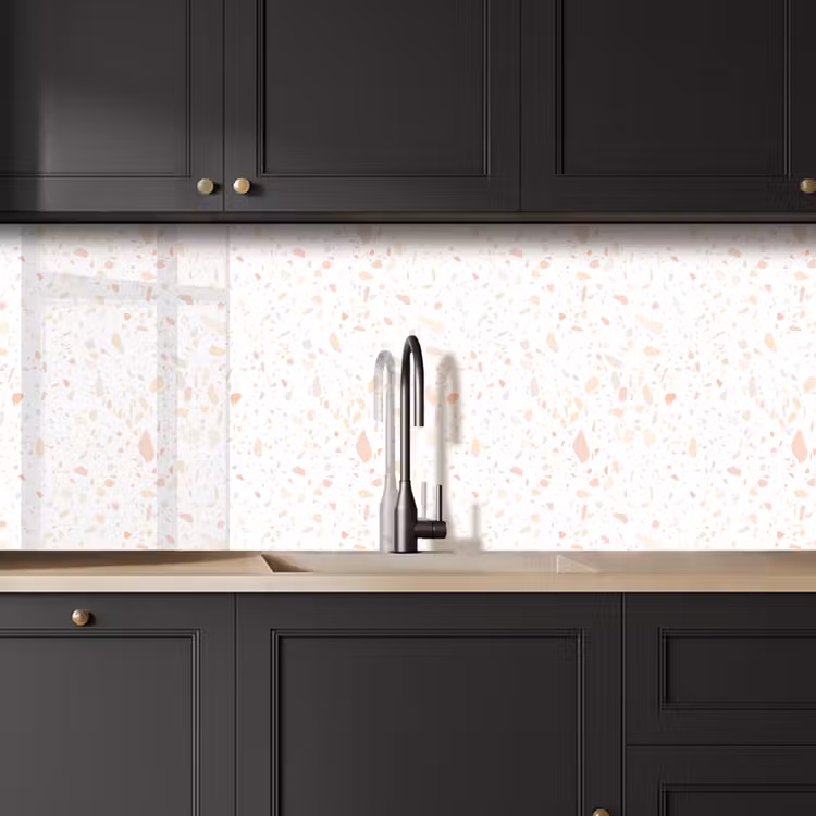 Keuken achterwand - Terrazzo - Patroon - Wit - Perzik — 6