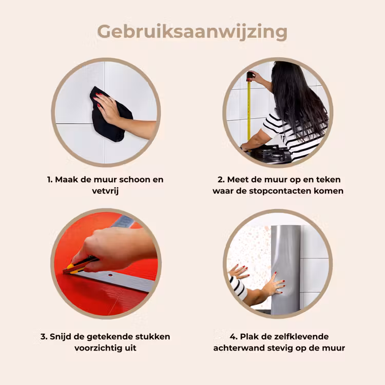 Keuken achterwand - Terrazzo - Patroon - Wit - Perzik — 7