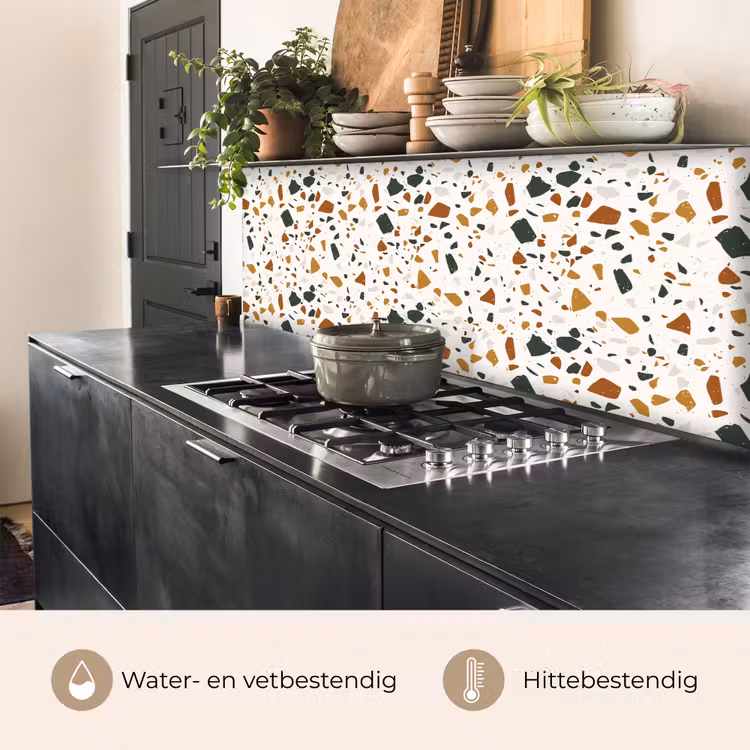 Keuken achterwand - Terrazzo - Patroon - Wit - Terra — 3