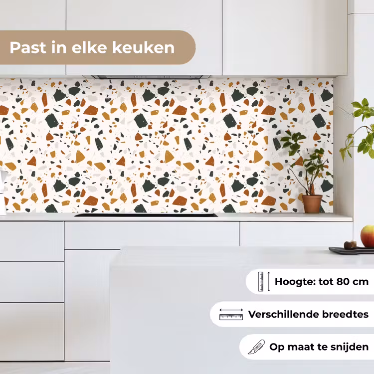 Keuken achterwand - Terrazzo - Patroon - Wit - Terra — 4