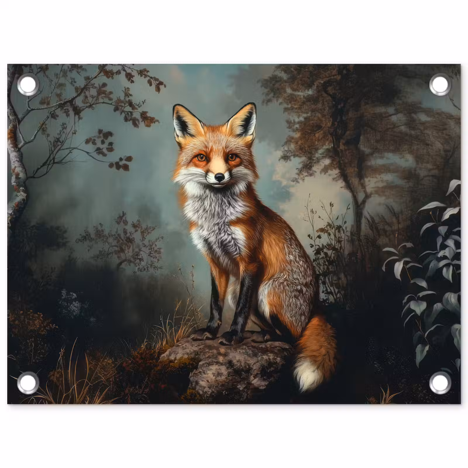 Tuinposter - Vos - Rots - Bos - Oranje — 1