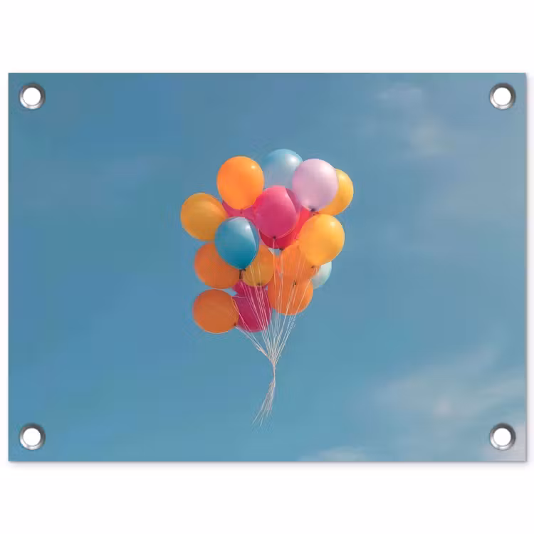 Tuinposter - Ballonnen - Kleurrijk - Heldere hemel — 1