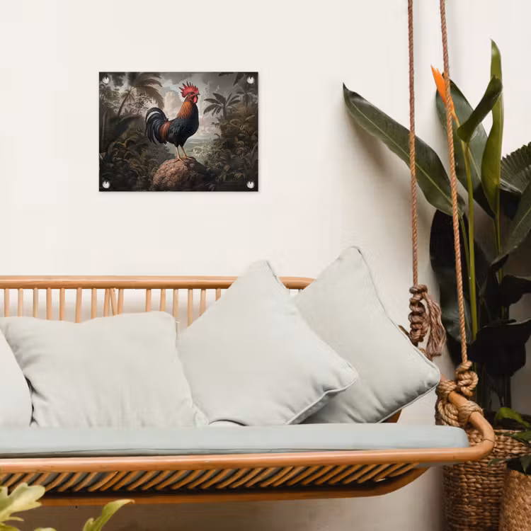 Tuinposter - Haan - Rots - Landschap - Wolken — 5