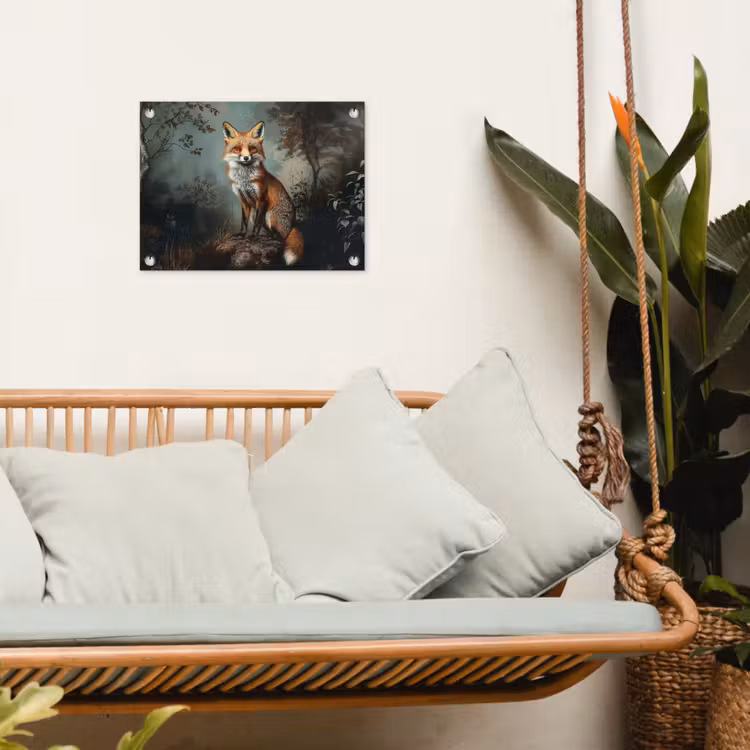 Tuinposter - Vos - Rots - Bos - Oranje — 5