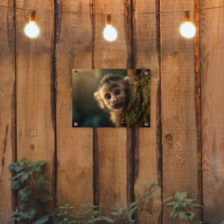 Tuinposter - Aap - Boomstronk - Bruin — 2