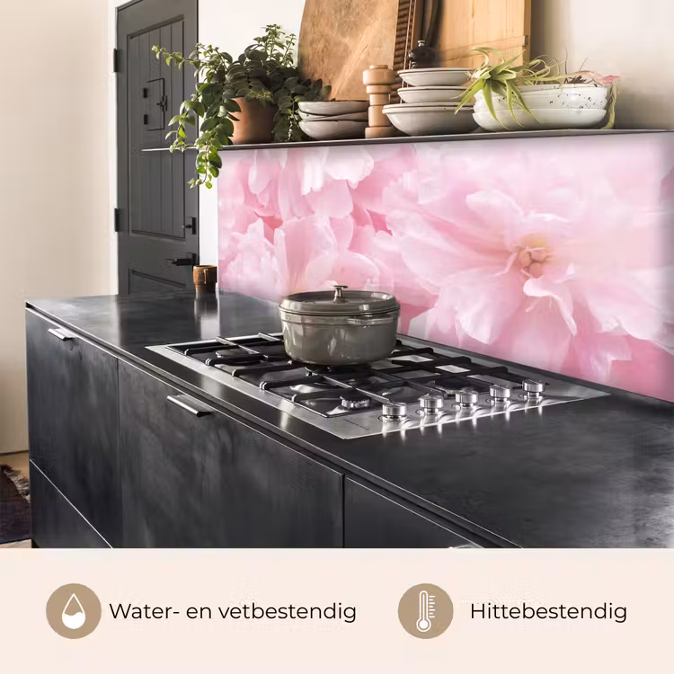 Keuken achterwand - Bloemenpracht - Bloemen - Roze - Pioenroos — 3