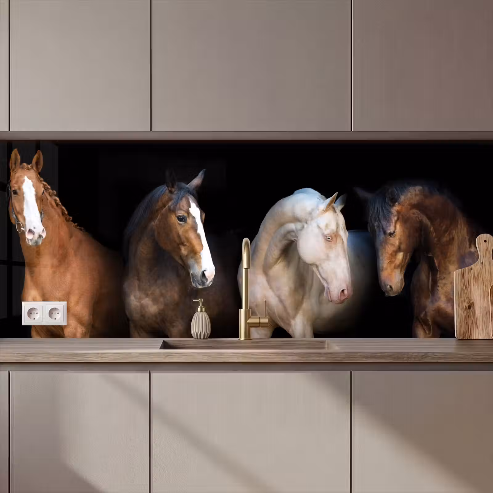 Keuken achterwand - Paard - Dieren - Zwart — 1