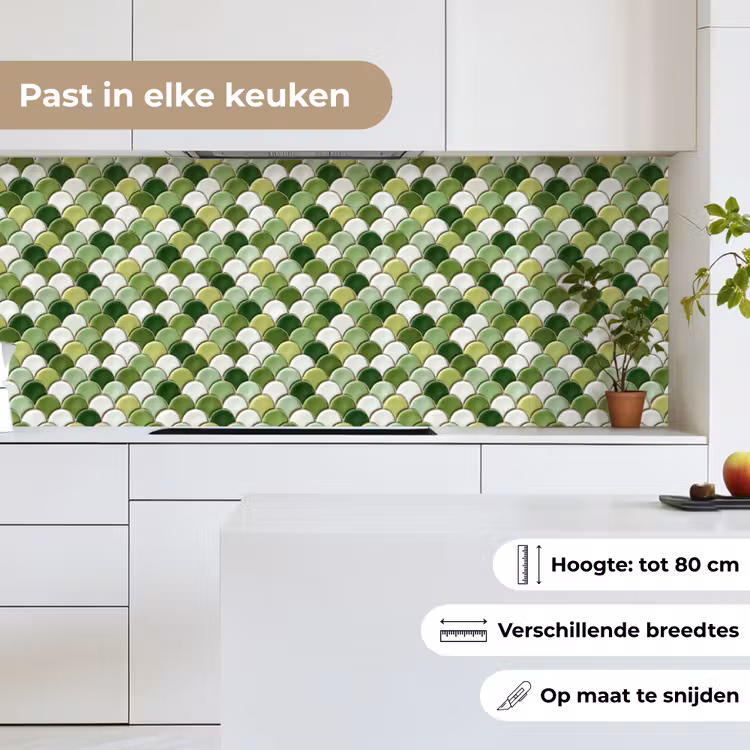 Keuken achterwand - Keramiek - Structuur - Groen - Wit — 4