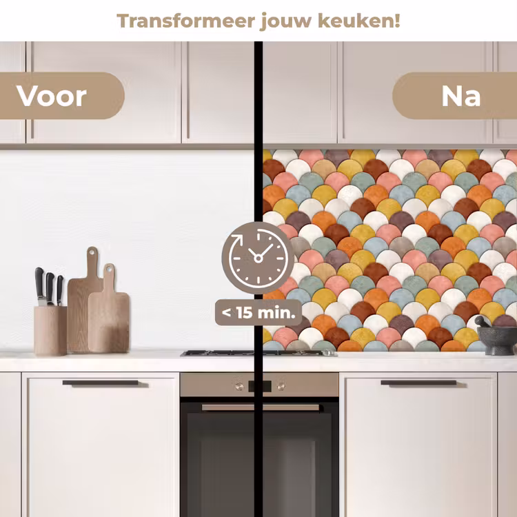 Keuken achterwand - Regenboog - Schubben - Aardetinten — 2