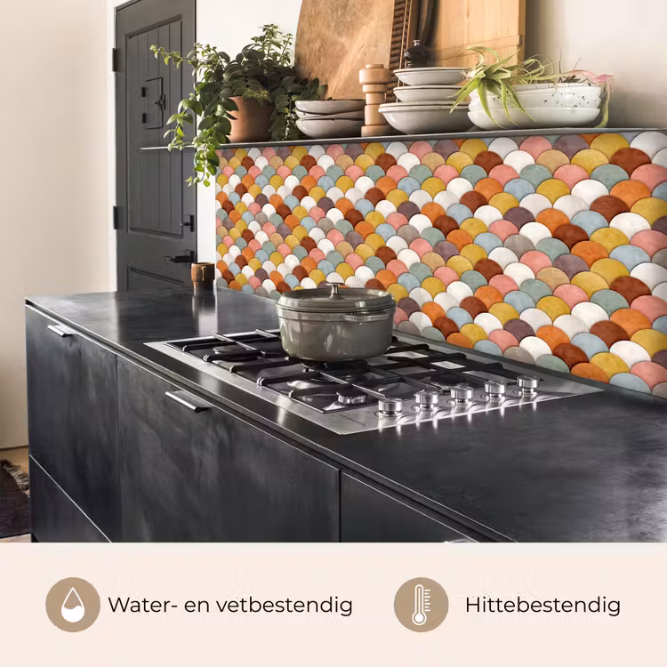 Keuken achterwand - Regenboog - Schubben - Aardetinten — 3
