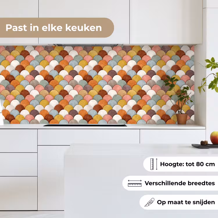 Keuken achterwand - Regenboog - Schubben - Aardetinten — 4