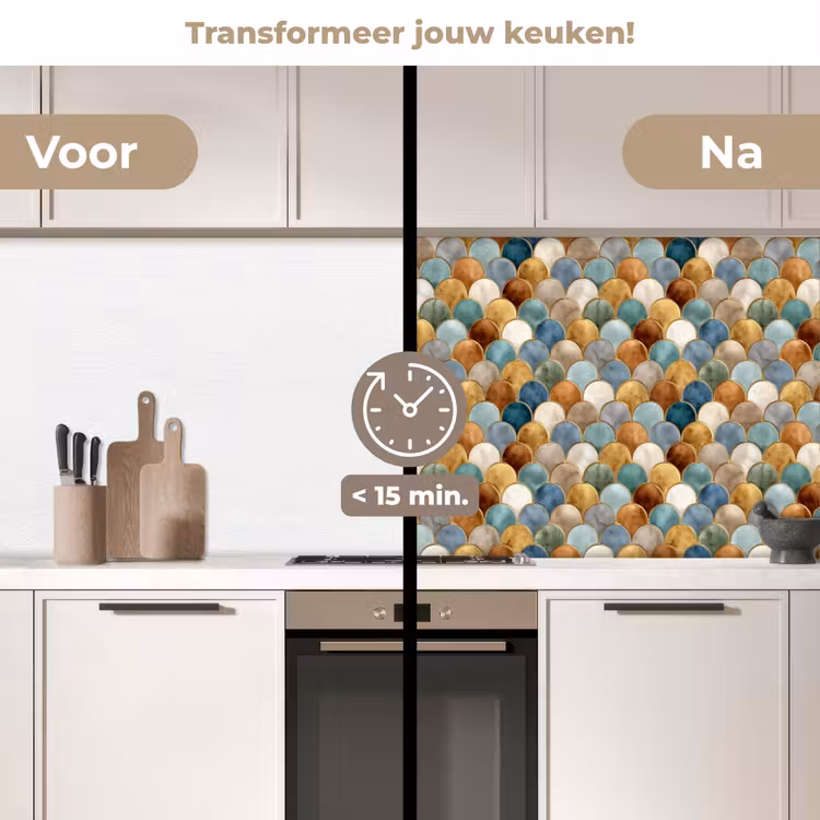 Keuken achterwand - Schubvorm - Aardetinten - Metallic - Glans — 2