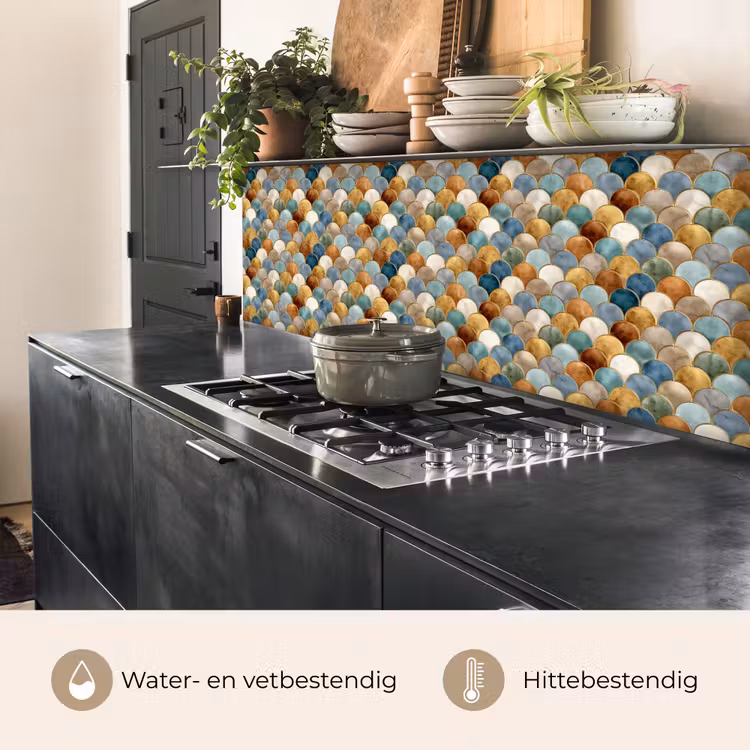 Keuken achterwand - Schubvorm - Aardetinten - Metallic - Glans — 3
