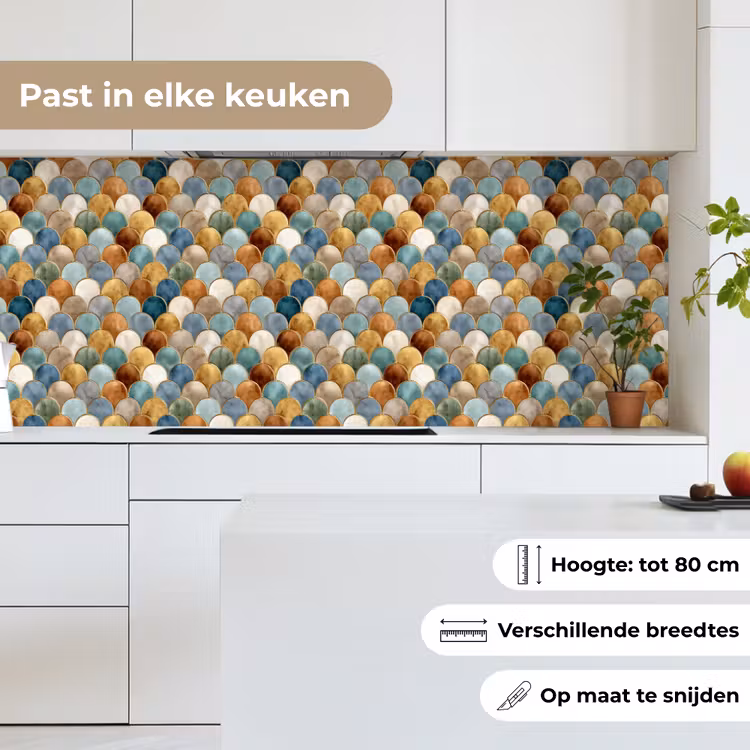 Keuken achterwand - Schubvorm - Aardetinten - Metallic - Glans — 4