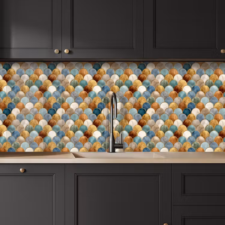 Keuken achterwand - Schubvorm - Aardetinten - Metallic - Glans — 6