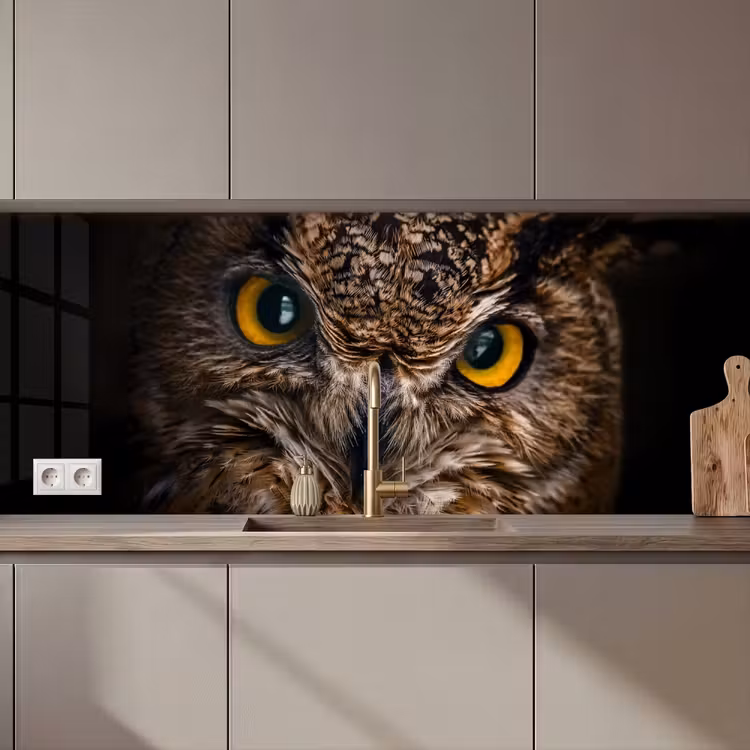 Keuken achterwand - Uil - Dier - Oranje — 1