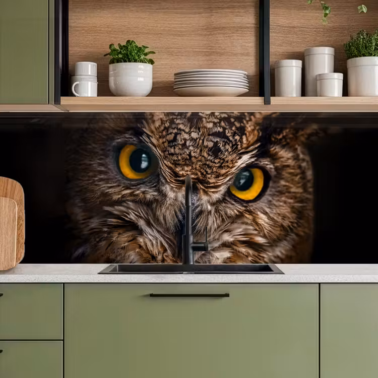 Keuken achterwand - Uil - Dier - Oranje — 5