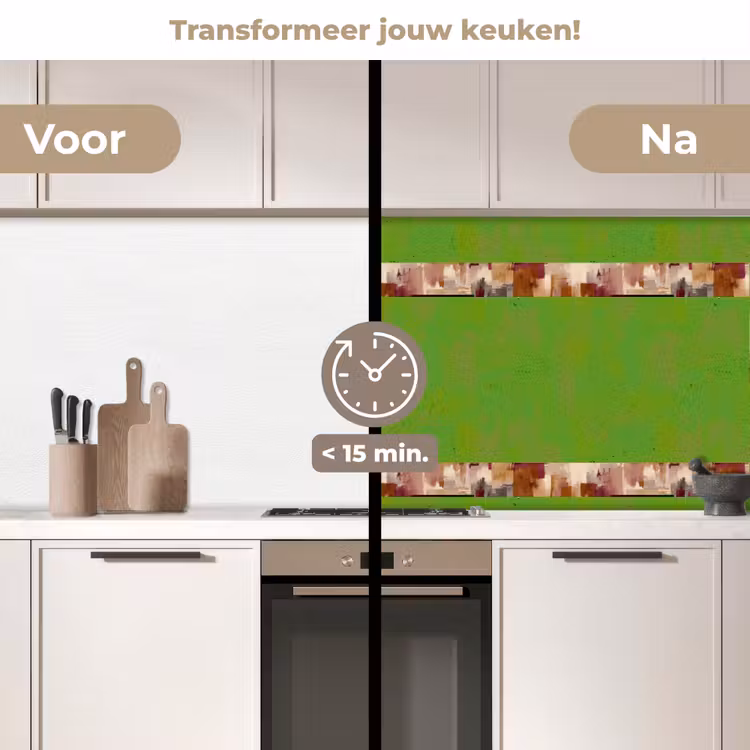 Keuken achterwand - Penseelstrepen - Herfstsymfonie - Bordeauxrood — 2
