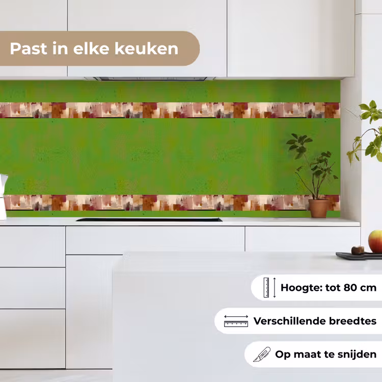 Keuken achterwand - Penseelstrepen - Herfstsymfonie - Bordeauxrood — 4