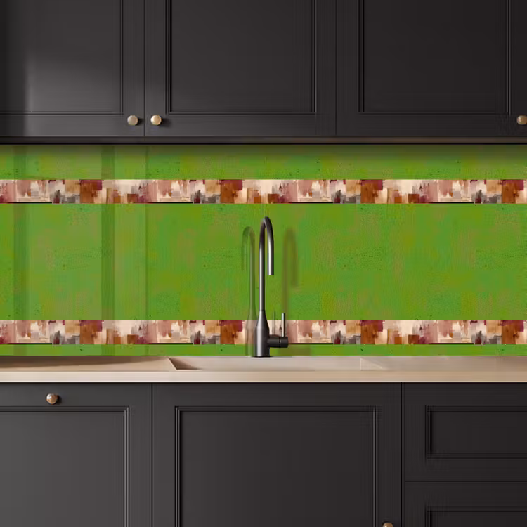 Keuken achterwand - Penseelstrepen - Herfstsymfonie - Bordeauxrood — 6