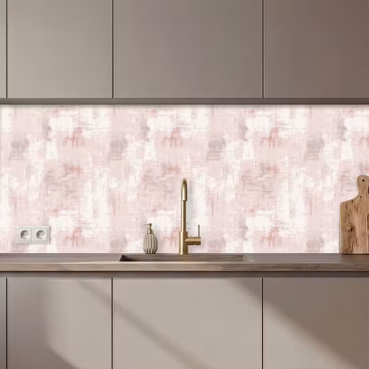 Keuken achterwand - Penseelstrepen - Verbleekte - Roze — 1