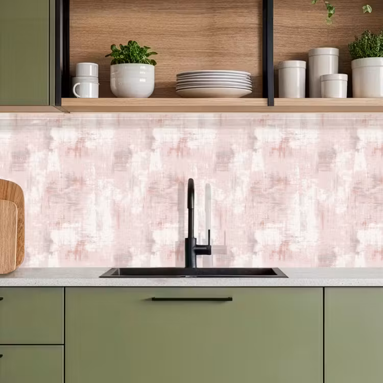 Keuken achterwand - Penseelstrepen - Verbleekte - Roze — 5