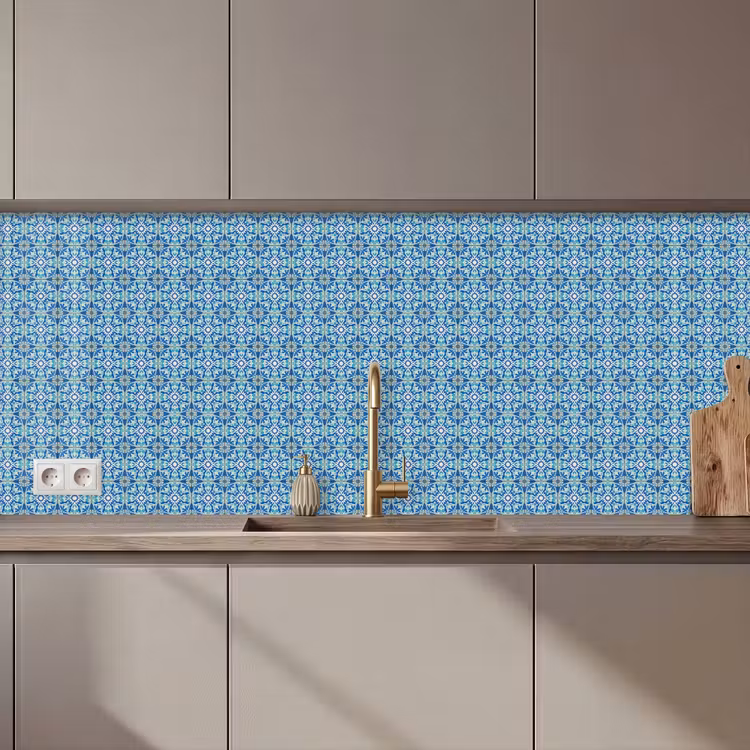 Keuken achterwand - Tegels - Mozaïek - Turquoise - Blauw — 1