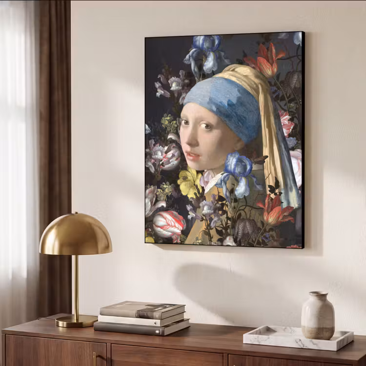 Art Frame - Meisje met de parel - Johannes Vermeer - Bloemen — 7