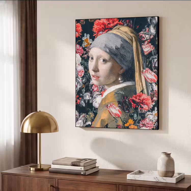 Art Frame - Meisje met de parel - Johannes Vermeer - Bloemen — 7