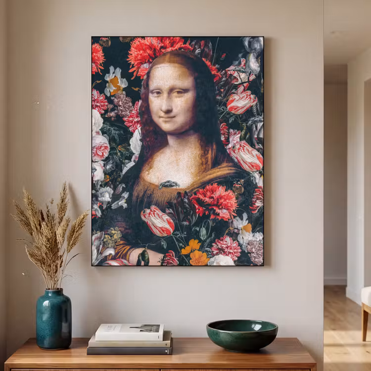 Art Frame - Mona Lisa - Leonardo da Vinci - Bloemen - Roze — 3