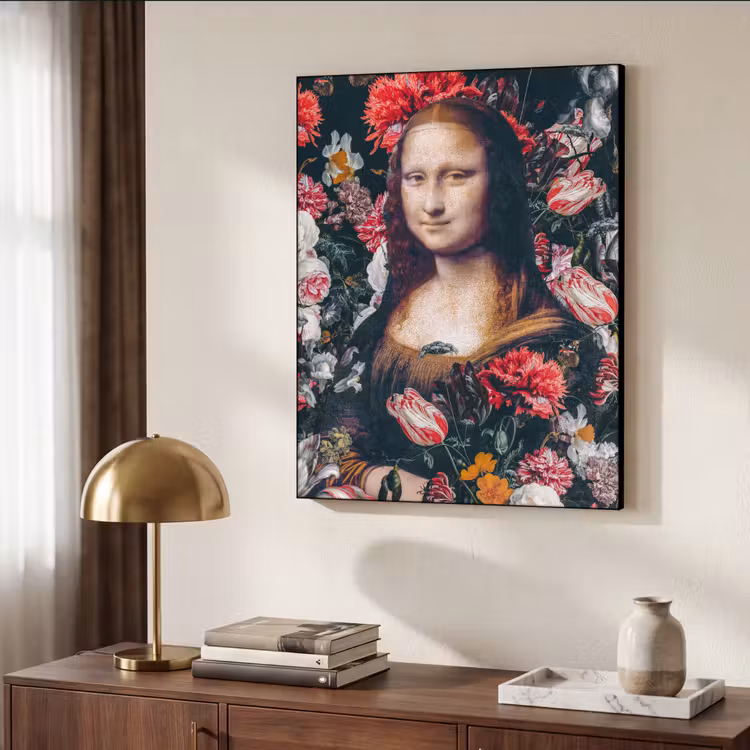 Art Frame - Mona Lisa - Leonardo da Vinci - Bloemen - Roze — 7