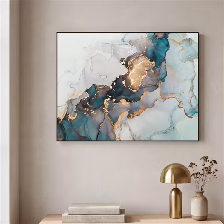 Art Frame - Blauw - Marmer - Goud — 5