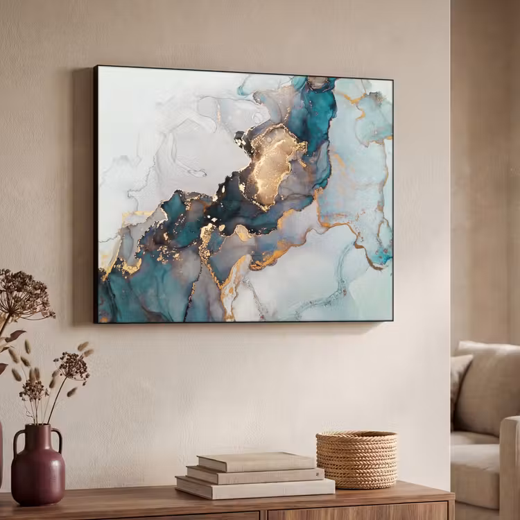 Art Frame - Blauw - Marmer - Goud — 7