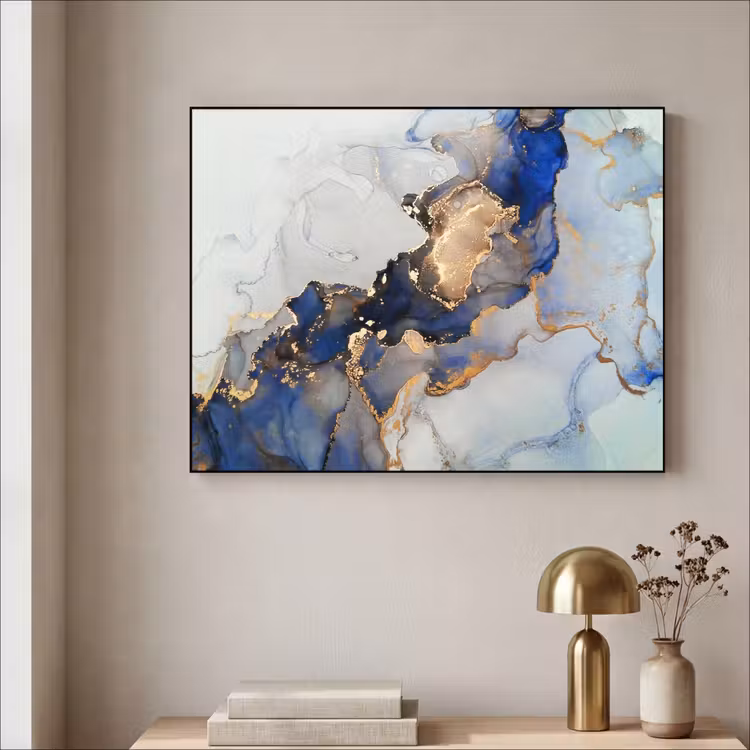 Art Frame - Marmer - Blauw - Goud — 5