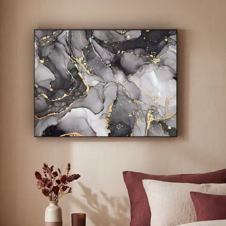 Art Frame - Marmer - Zwart - Goud - Grijs — 3